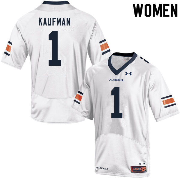 Women's Auburn Tigers #1 Donovan Kaufman White 2021 College Stitched Football Jersey